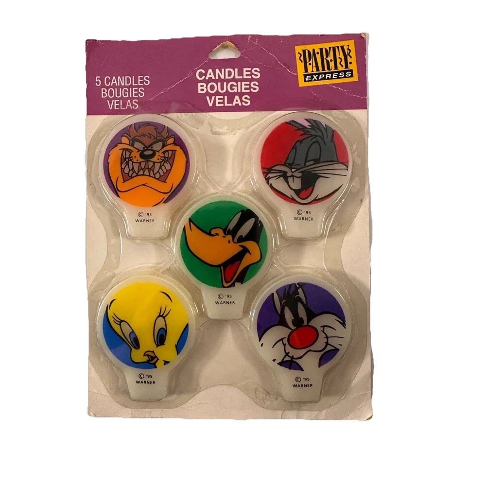 Warner Brothers Vintage Candles 5 Bugs Bunny Taz Tweety Daffy Sylvester New